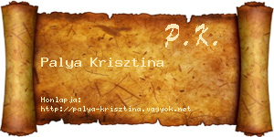 Palya Krisztina névjegykártya